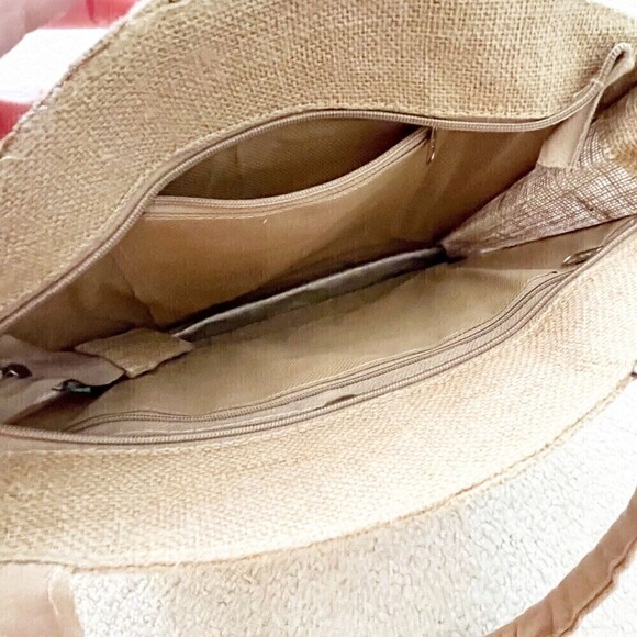 Vintage Woven Straw Handbag Tote Seashell Rattan Travel Beach Boho Aloha 70s 80s - Picture 8 of 13